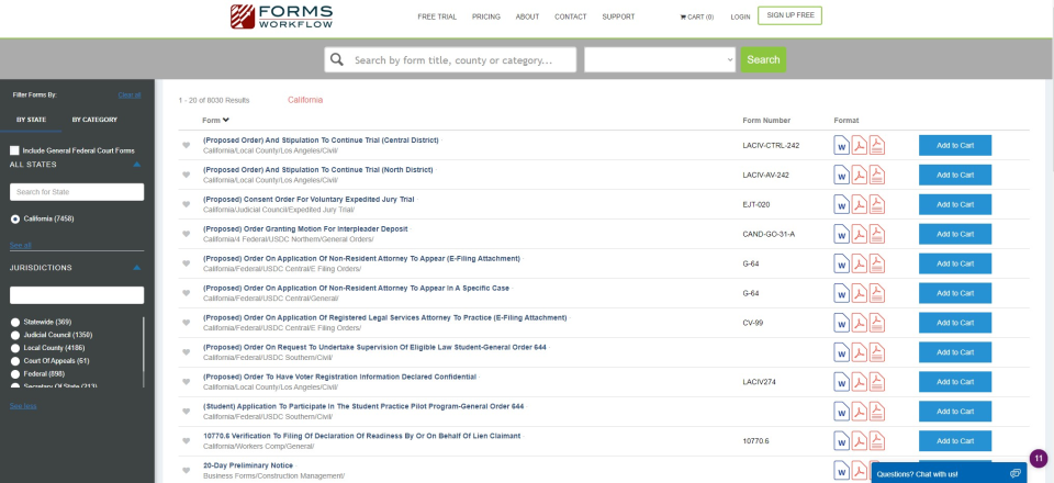 screenshot of Forms Workflow